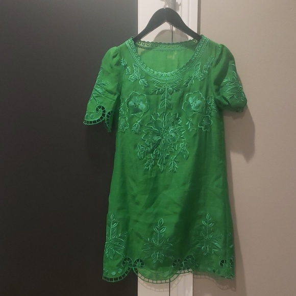 SHEIN Dresses & Skirts - Green embroidered dress